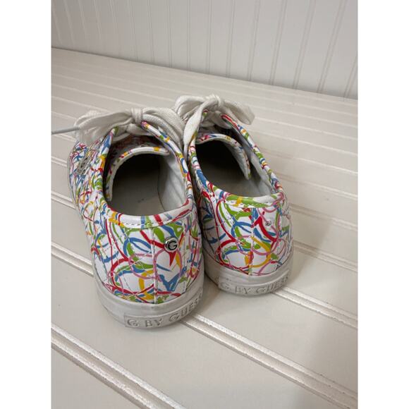G by Guess Womens Backer Faux Leather Flat Fashion Sneakers Multicolor Size 9 - Picture 4 of 5